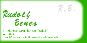 rudolf bencs business card